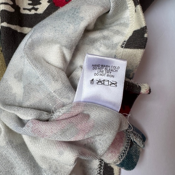 ODDY Top Sweater Womens Sz Large Knit Pullover Black and White Geometric design - Picture 4 of 12